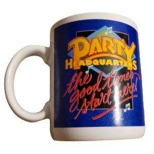 Vintage Hallmark Party Headquarters Coffee Mug Retro 80s Colorful 1984 Tea